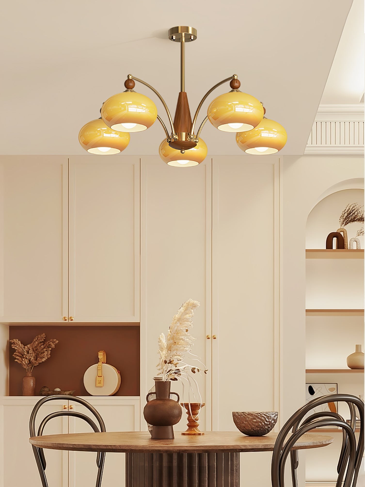 Vintage Multihead Persimmon Chandelier K623