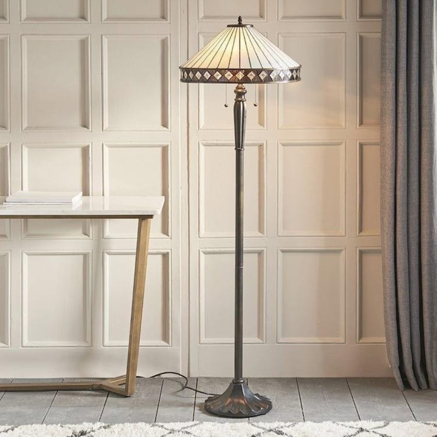TF Fargo Geometric Art Deco Tiffany Floor Lamp for Living Room K1824