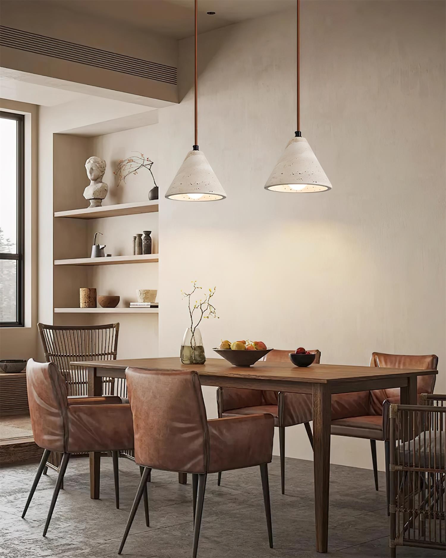 Travertine Conical Pendant Lamp K378