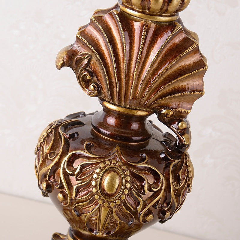 Traditional European Pink Pattern Lampshade Table Lamp K716