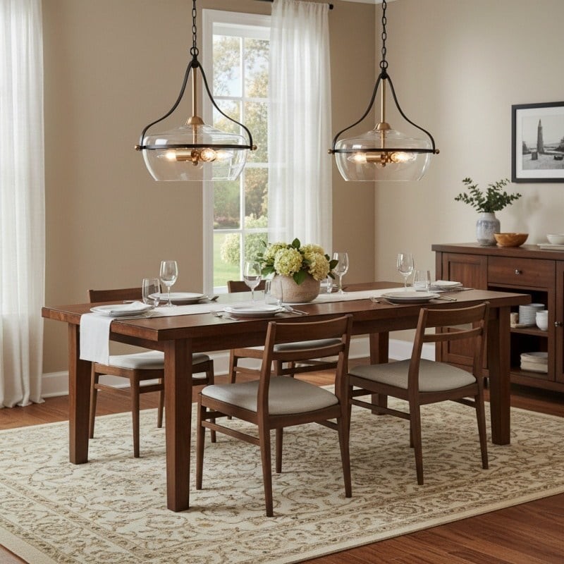 Lirra Modern Bowl Glass Pendant Lamp - Elegant Light Fixture for Dining Table K1732