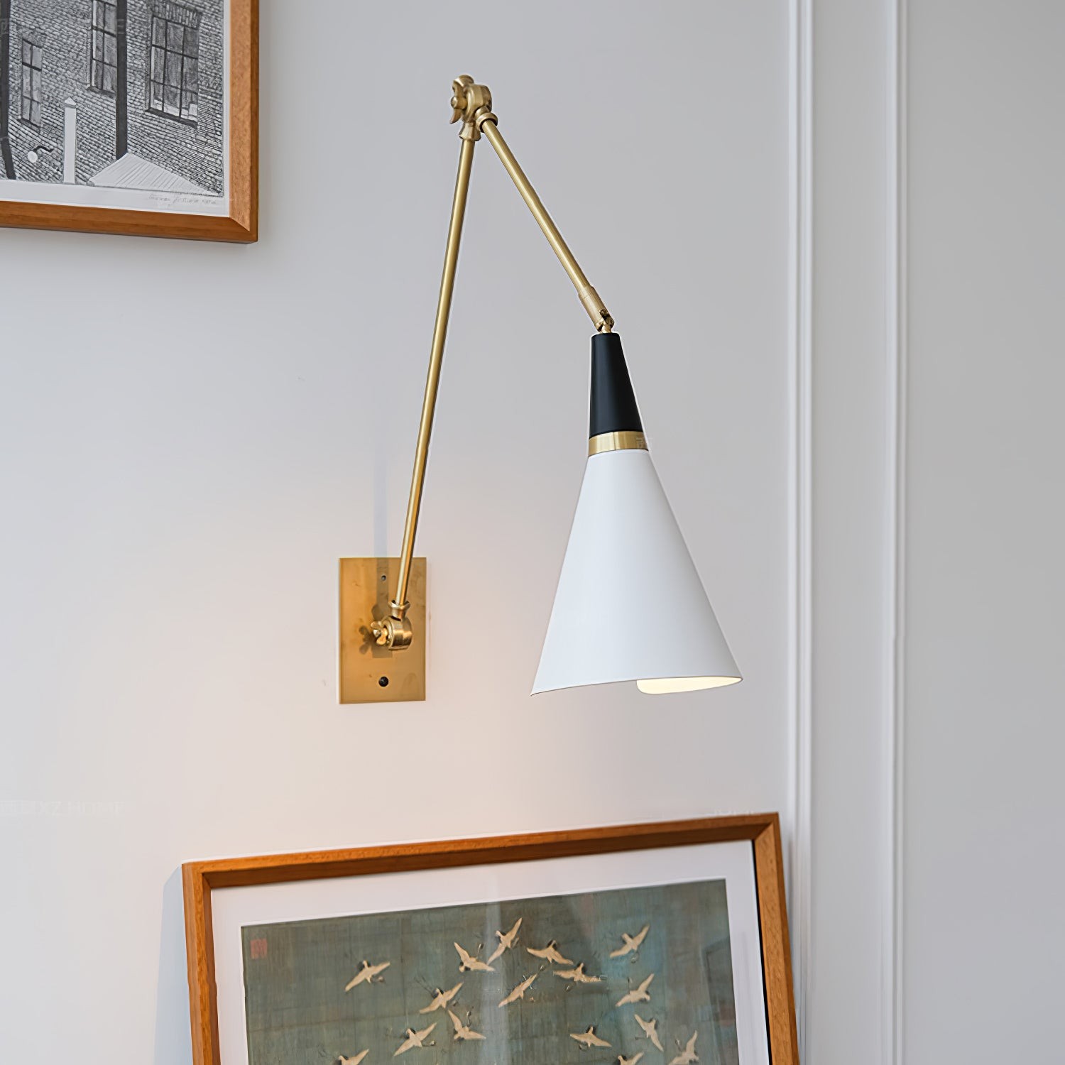 Vintage Metal Adjustable Swing Arm Wall Lamp K850