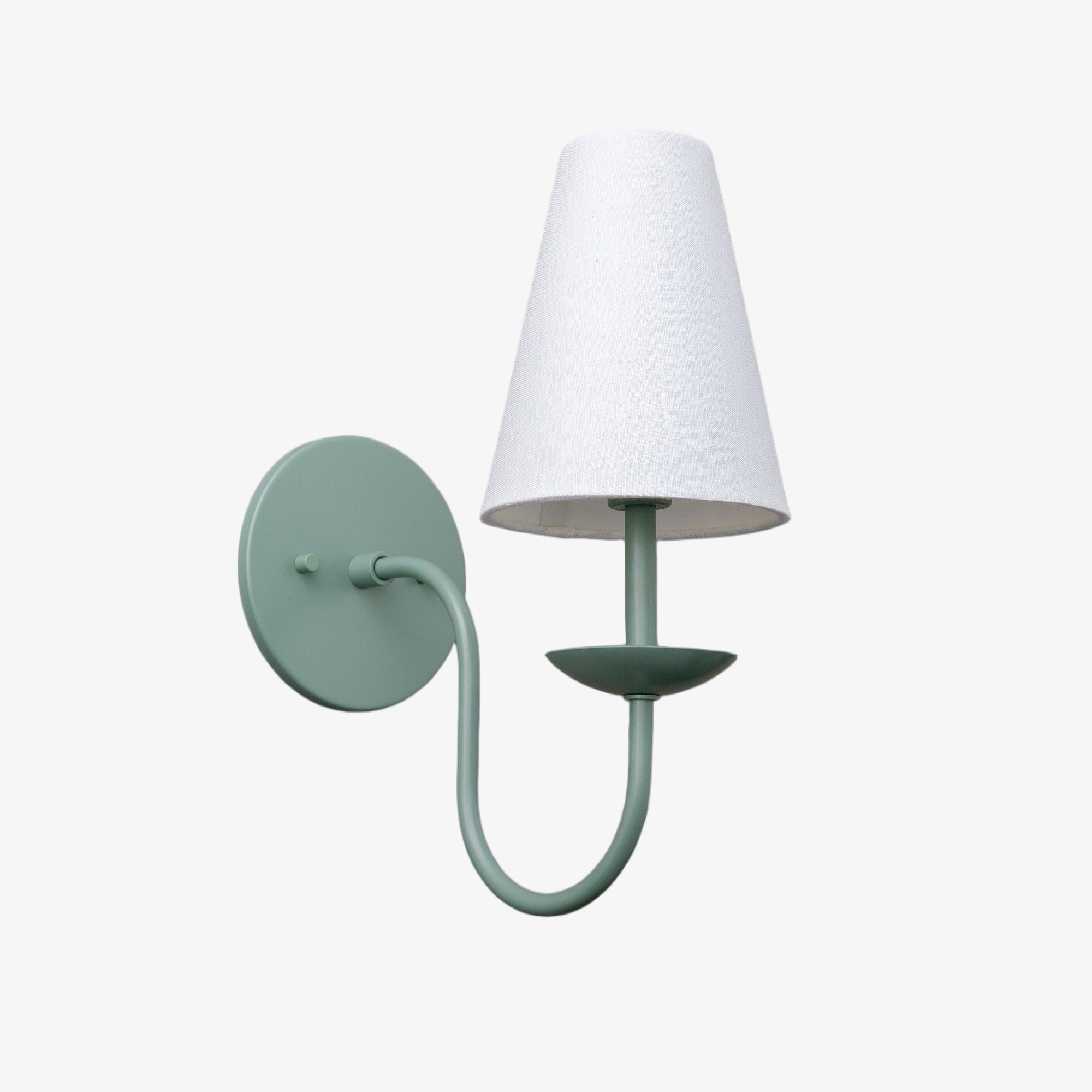Curva Metal White Linen Sconce - Classic Brass Wall Light for Bedrooms K1541