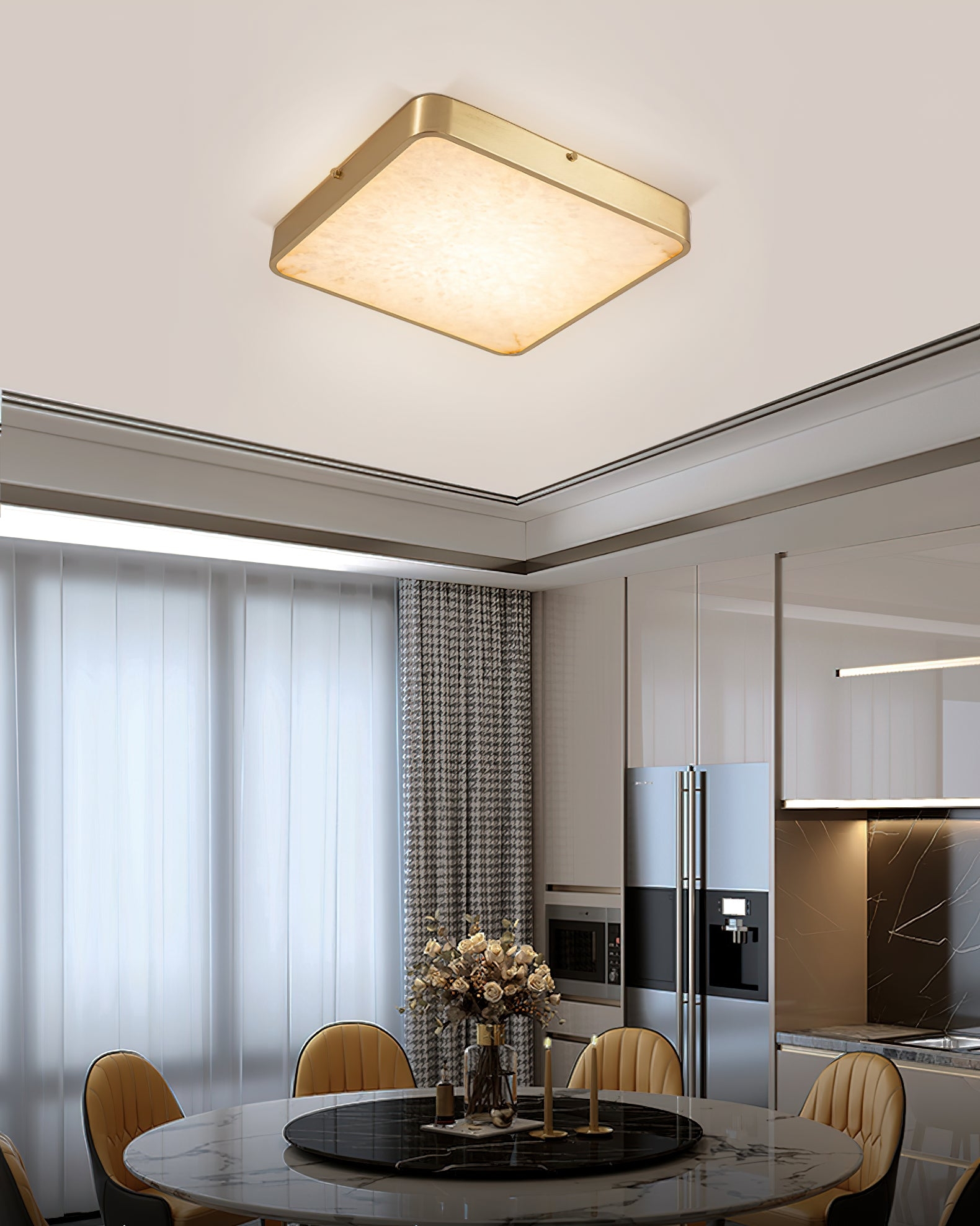Geometric Alabaster Recessed Ceiling Light D431