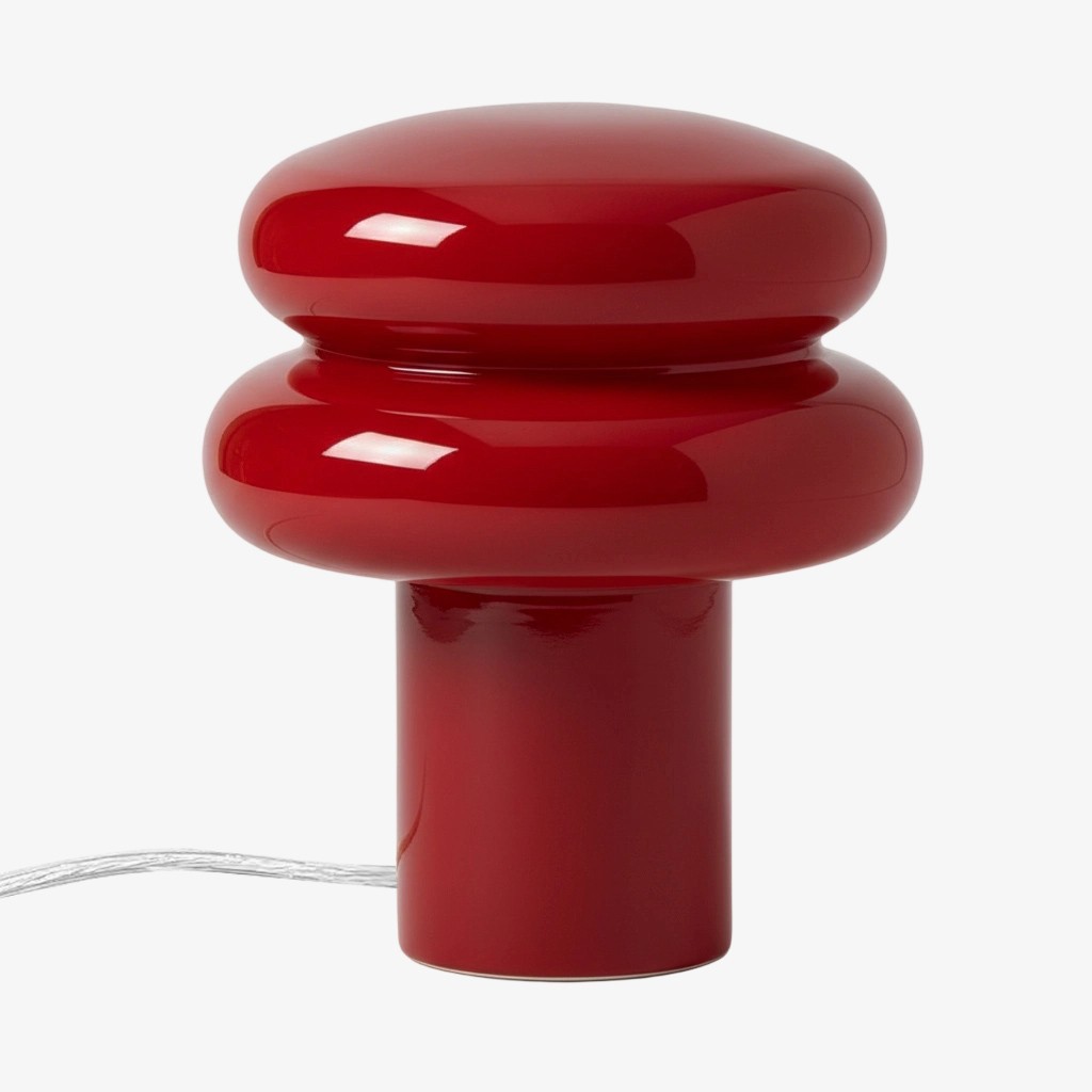 Orra Mushroom Glass Table Lamp - Minimalist Opal Shade Table Light for Home Décor K1428