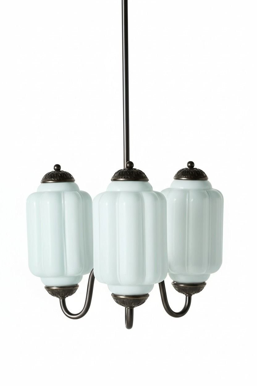 Eloise Classic Glass Pendant Light - Retro Glass and Metal Hanging Lamp for Kitchen Island Cafe K1475
