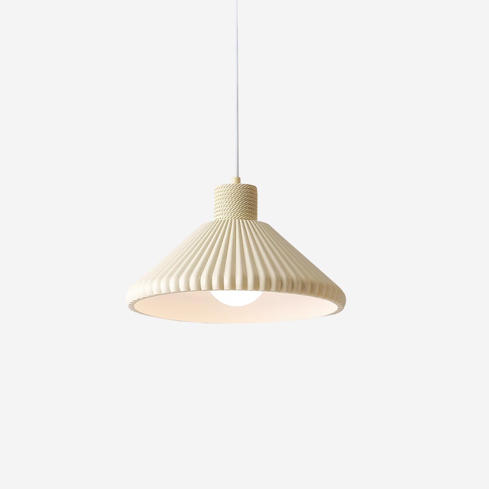 Cream Style Cone Striped Pendant Lamp K681