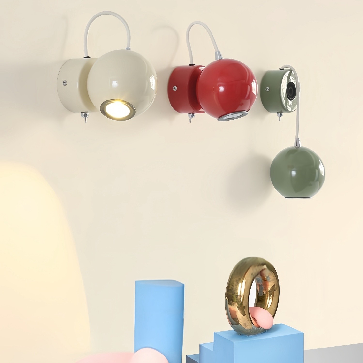 Modern Cream Magnetic Attractor Ball Wall Lamp K184