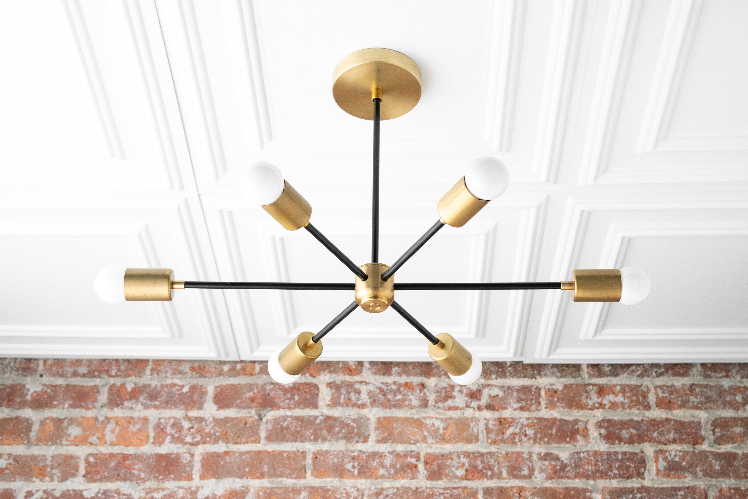Mobilux Line Mid Century Modern Chandelier - 6 Heads Hanging Light K1436