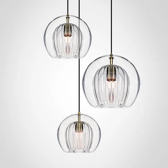 Modern Pleated Glass Pendant Light K862