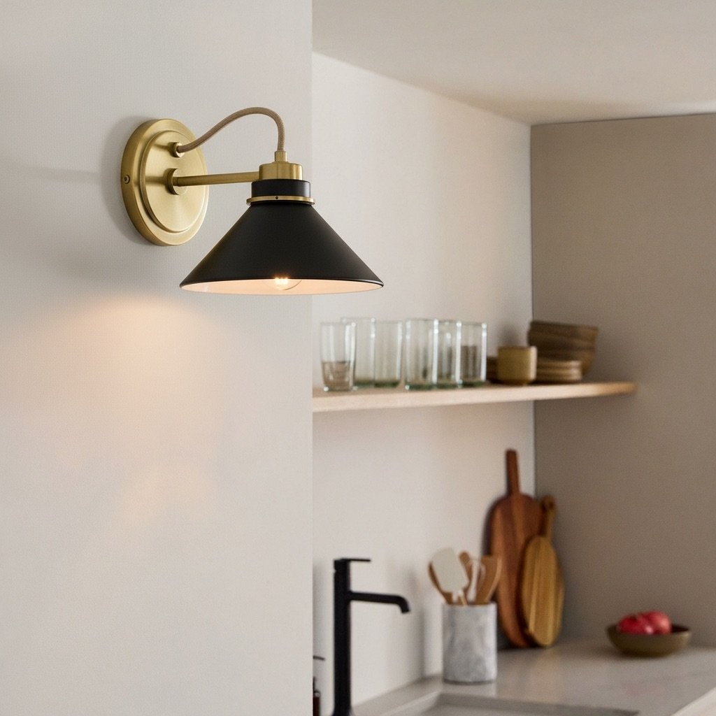 Aurenza Farmhouse Wall Sconce – Metal Or Glass Lighting for Entrance or Bedroom K1140