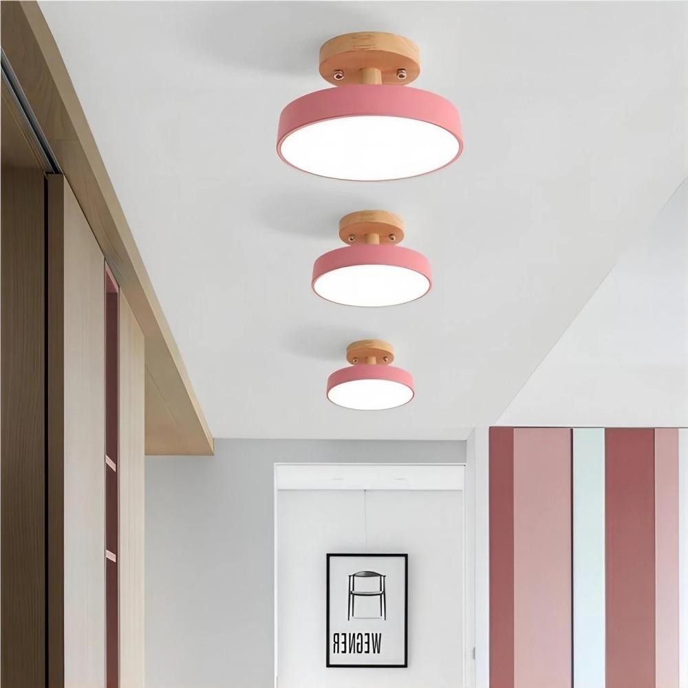 Scandinavian Design Round Wooden Ceiling Light K57