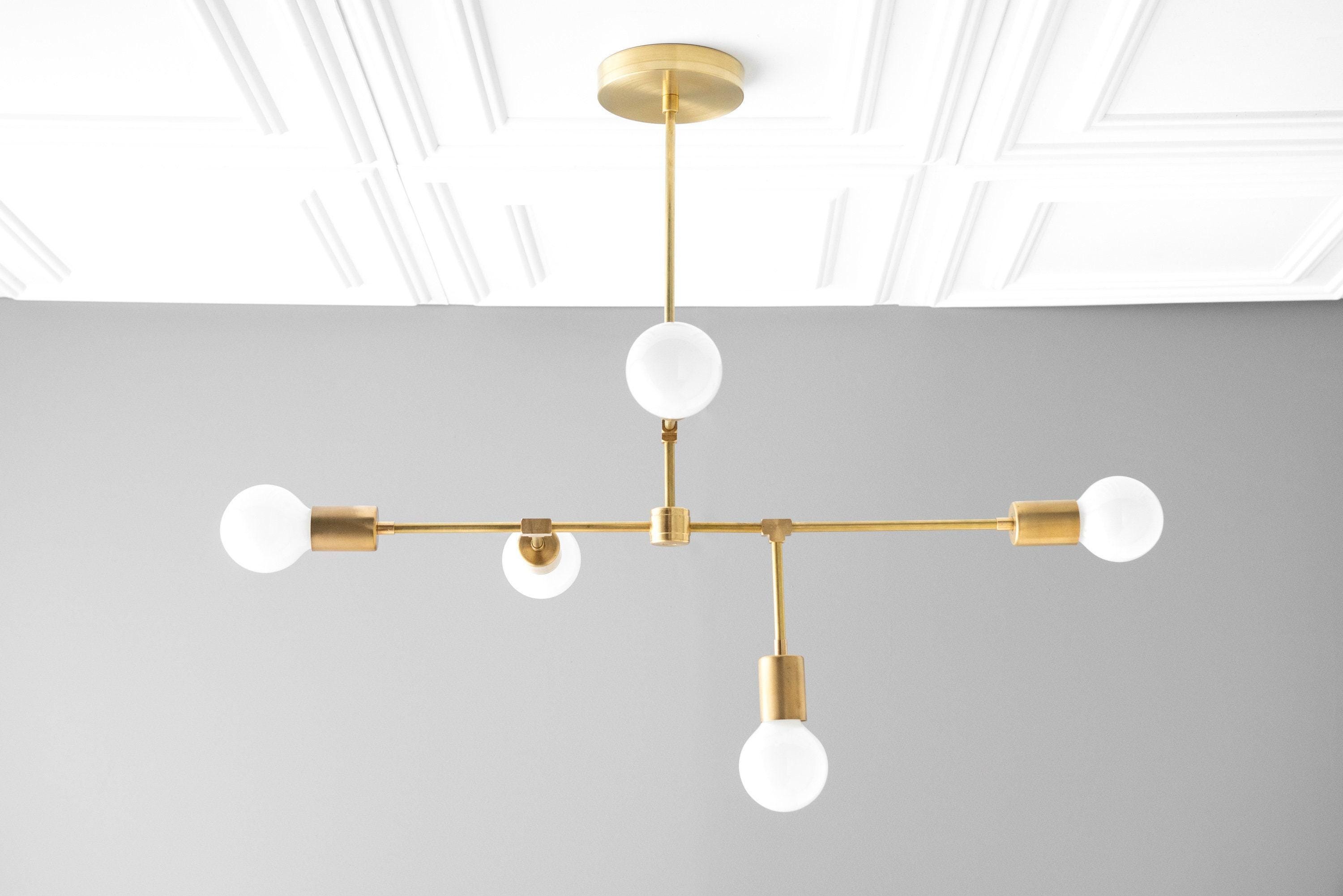 Mobilux Line 5 Light Chandelier - Modern Ceiling Hanging Lamp for Dining Room K1477