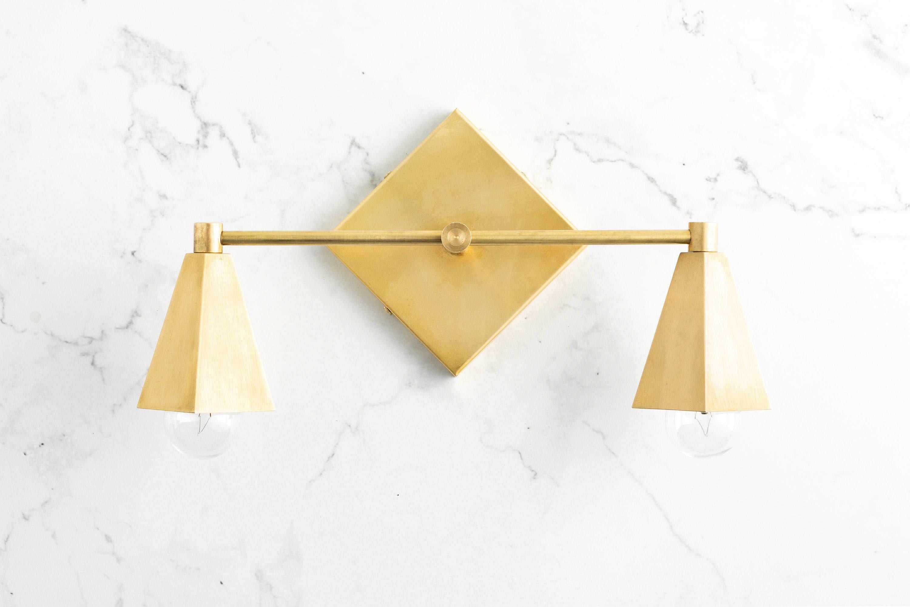 Ornato Luxe Geometric Vanity Light - Solid Brass Art Deco Bathroom Lighting K1491