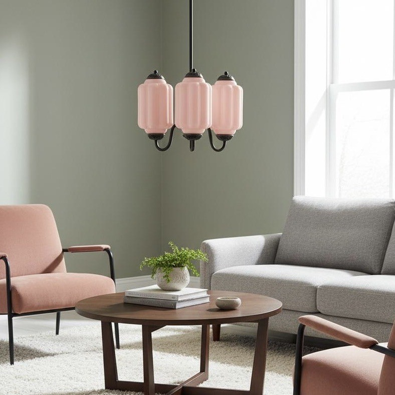 3 Lights Eloise Glass Chandelier for Living Room K947