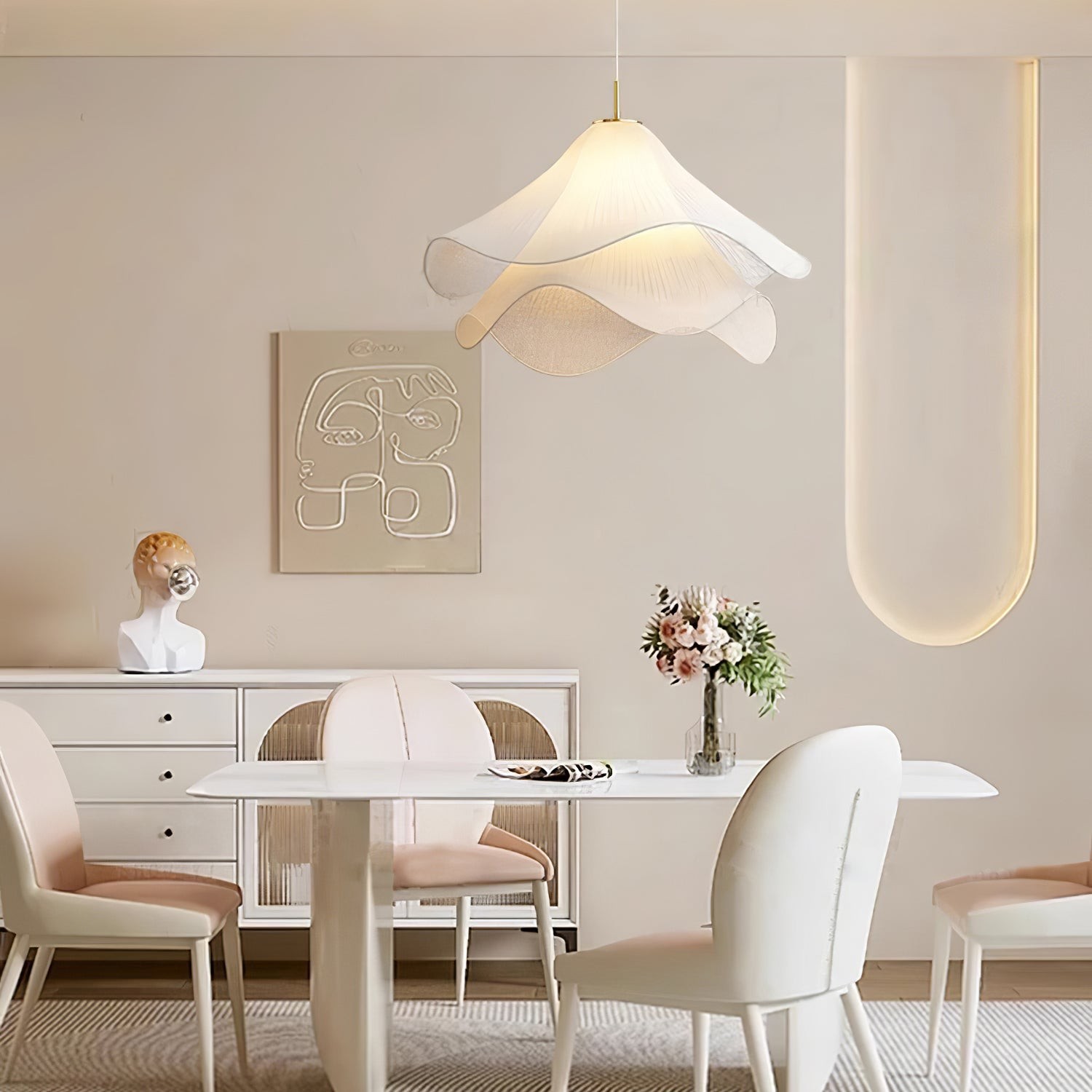 Ethereal Draped Shade Pendant Light – Modern Ambient Light for Bedrooms & Lounges K1192