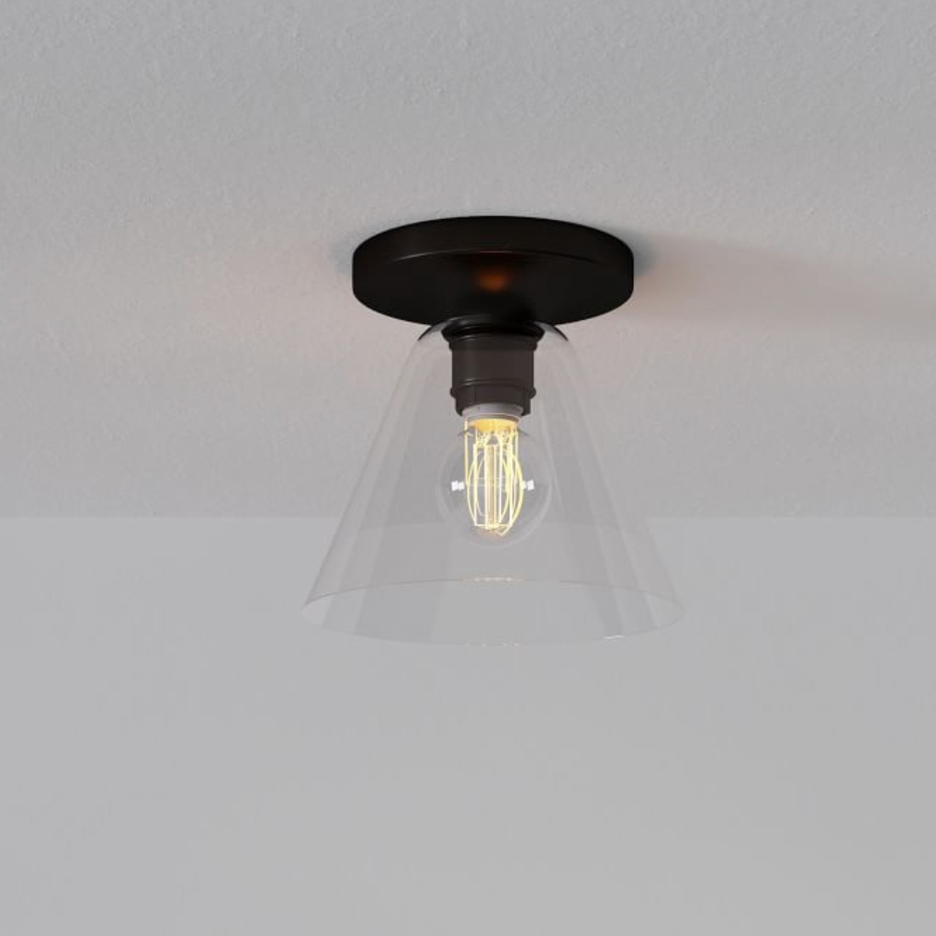 Conica Cone Flush Mount – Glass Ceiling Light for Modern Spaces K1396