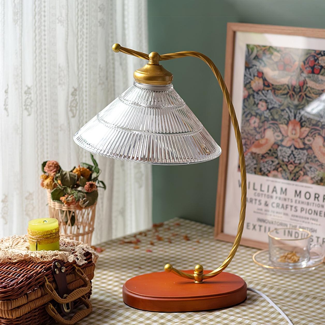 Glass Shade Vintage Reading Lamp K439