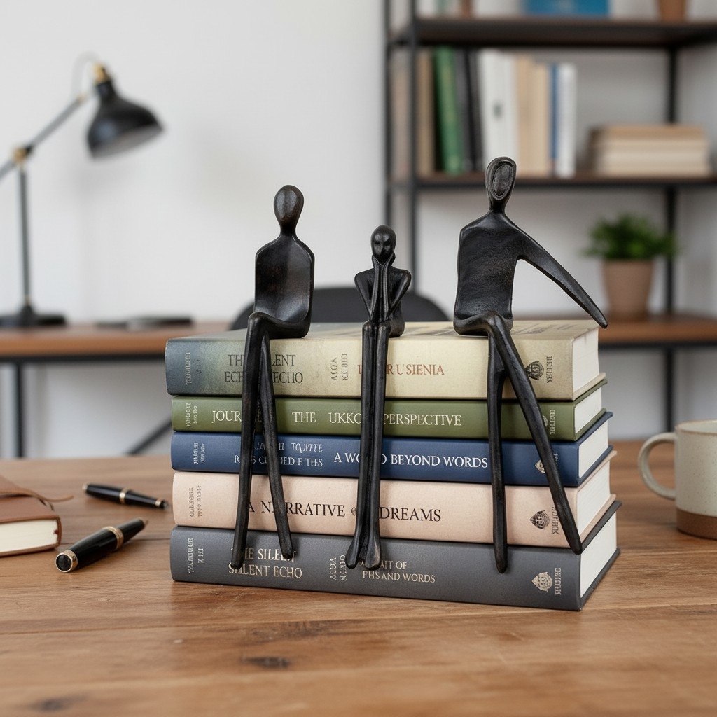 Floxo Artistic Desk and Shelf Figurine - Thinker and Lazy Dog Design for Bookshelves and Tables K2361