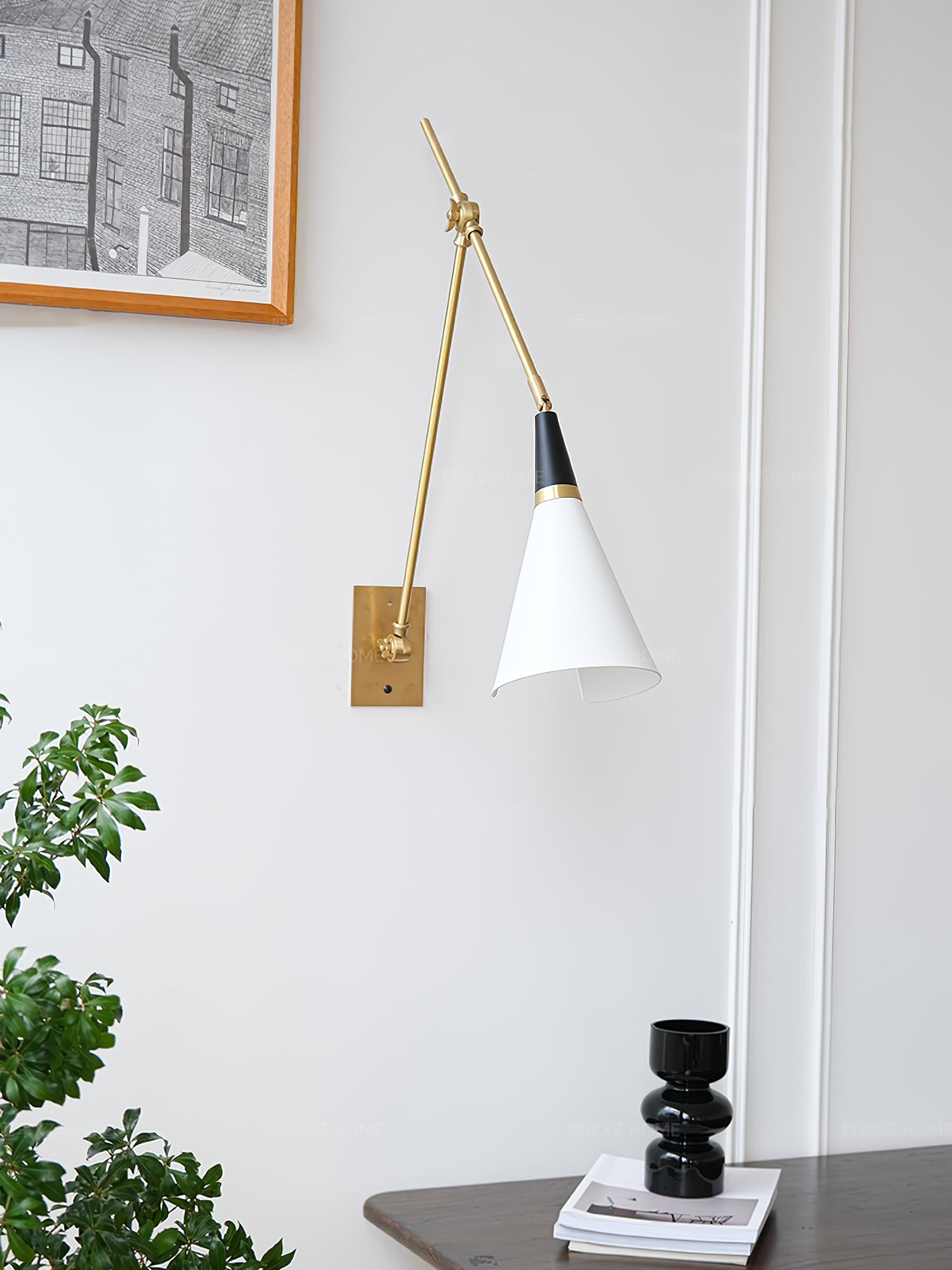 Vintage Metal Adjustable Swing Arm Wall Lamp K850