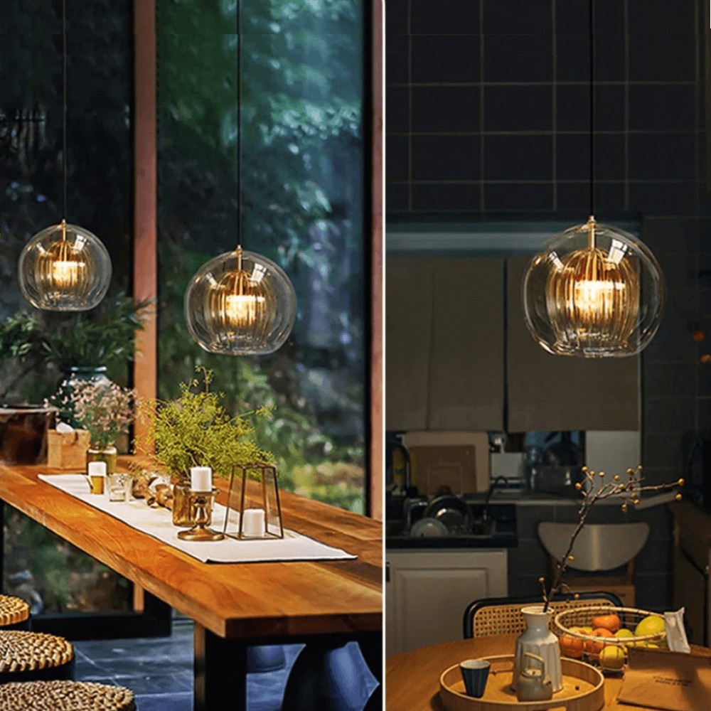 Modern Pleated Glass Pendant Light K862