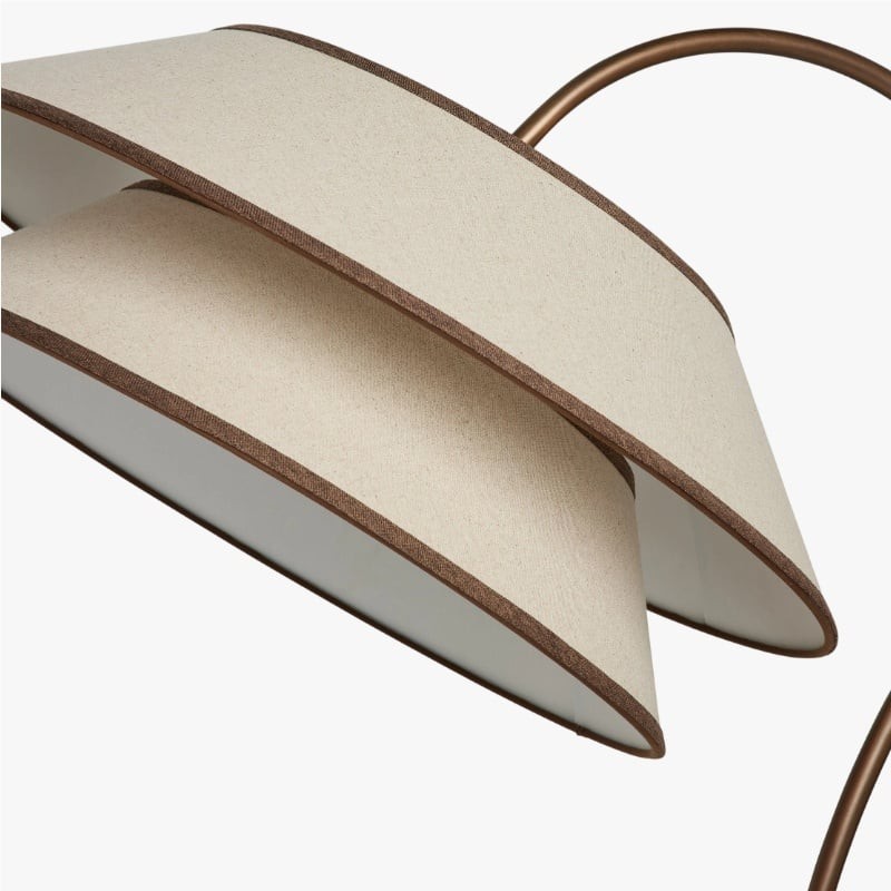 Tarivon Stacked Floor Lamp - Modern Antique Linen Shade Living Room K1652