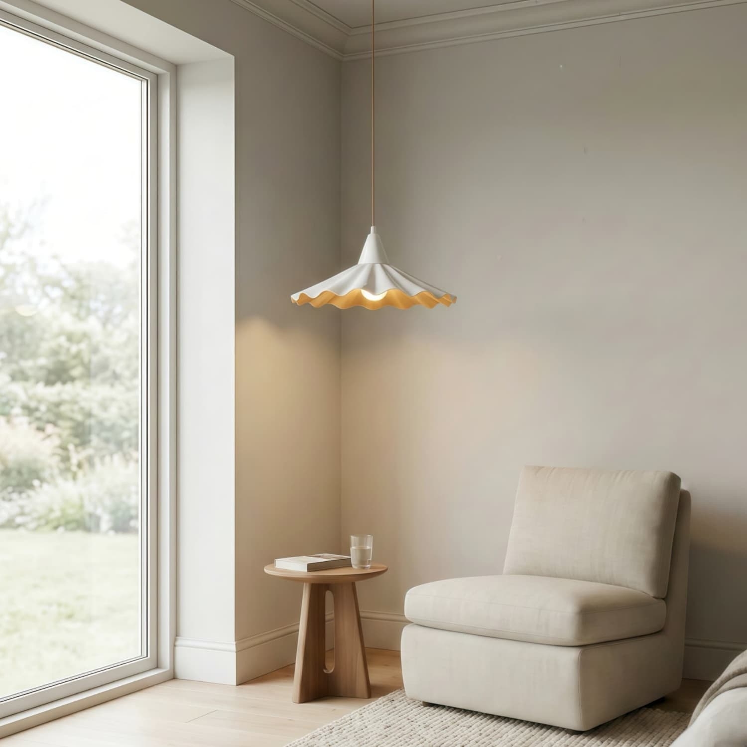 Arluneva Artistic Wave Pendant Lamp - Modern Handcrafted Ceramic Light for Living Room K2326