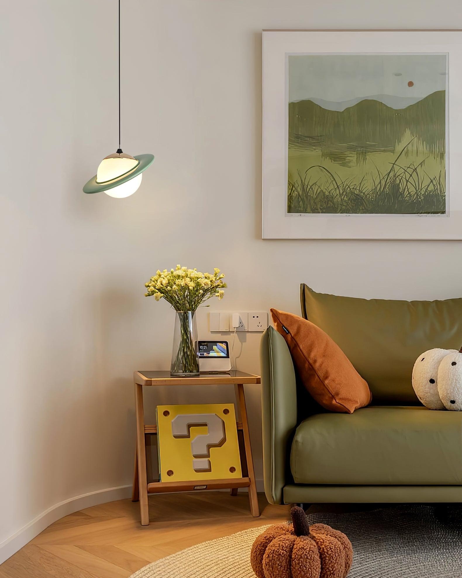 Romantic Saturn Planet Pendant Lamp for Bedroom K656