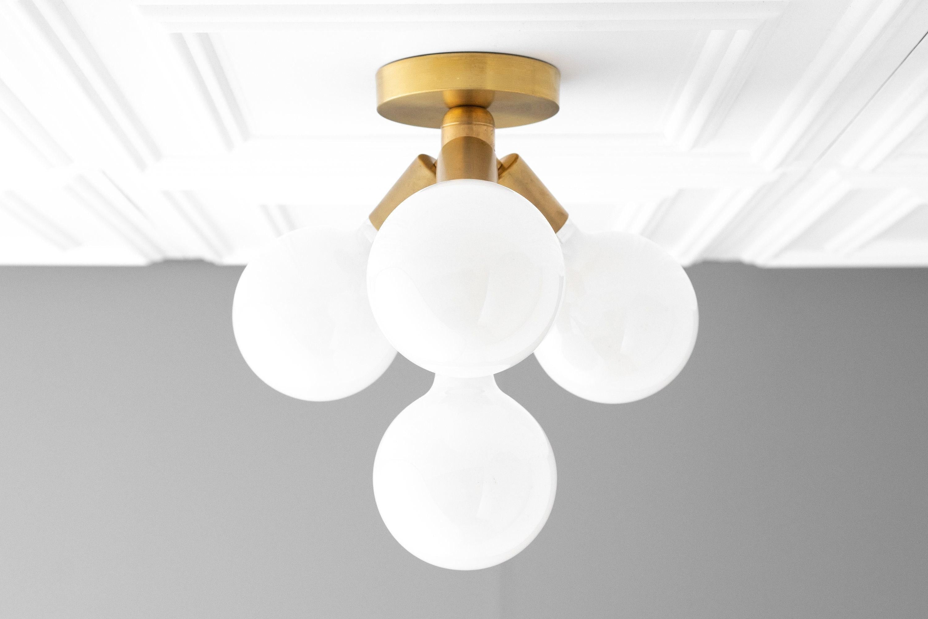 Glorica Glass Flush Mount Light - Globe Ceiling Fixture Modern K1505