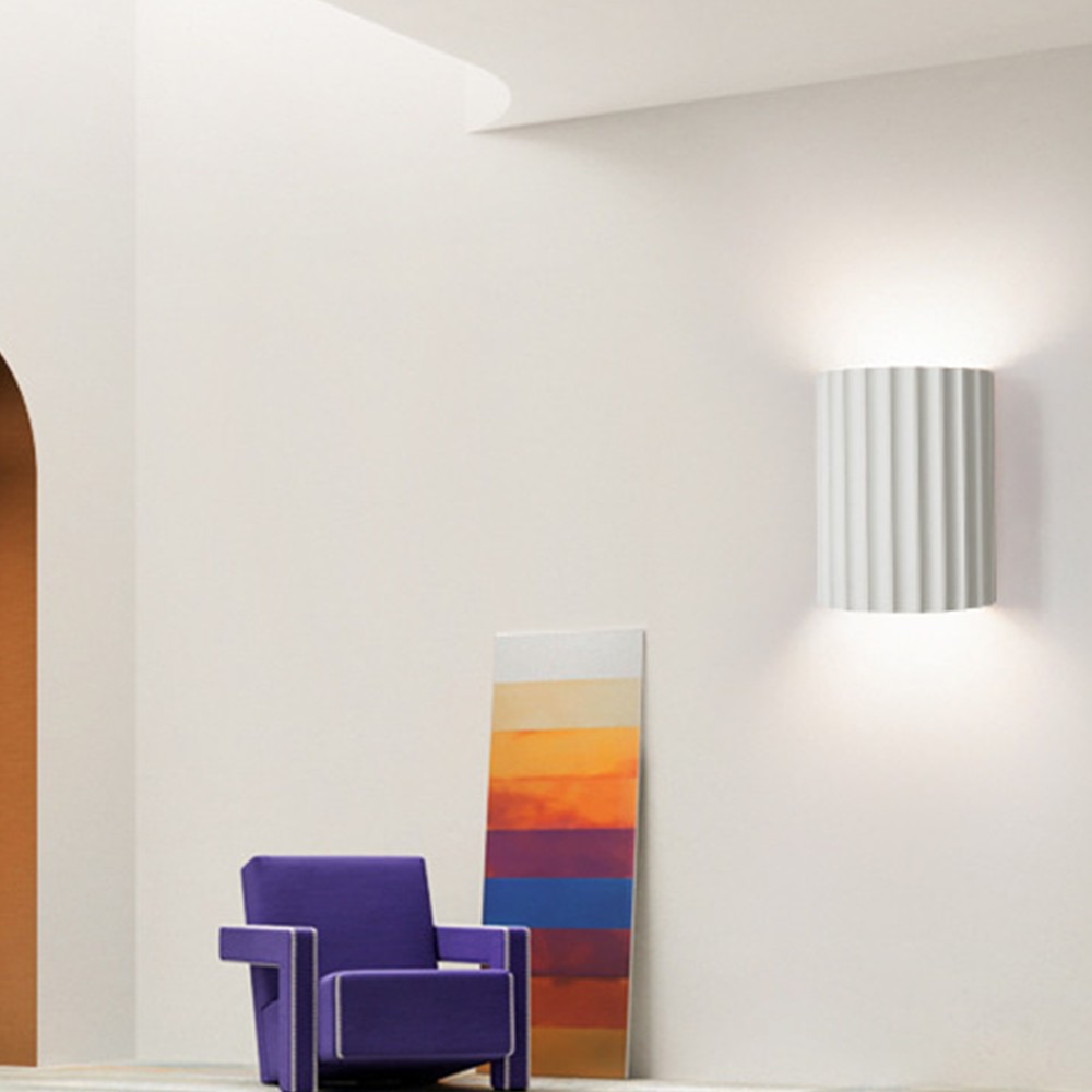 Striped Semicircle Resin Wall Lamp - Contemporary Accent Lighting for Living Room K95