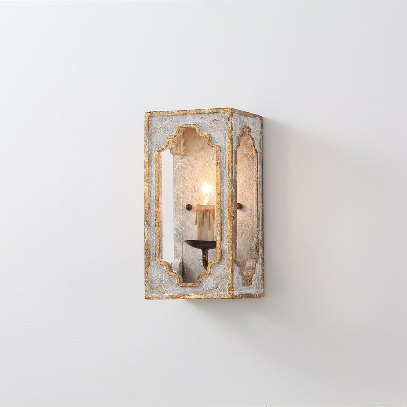 Boho Rustic Cube Sconce D630