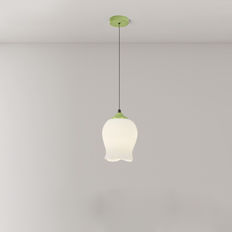 Flower Bud Milk Glass Pendant Light K14