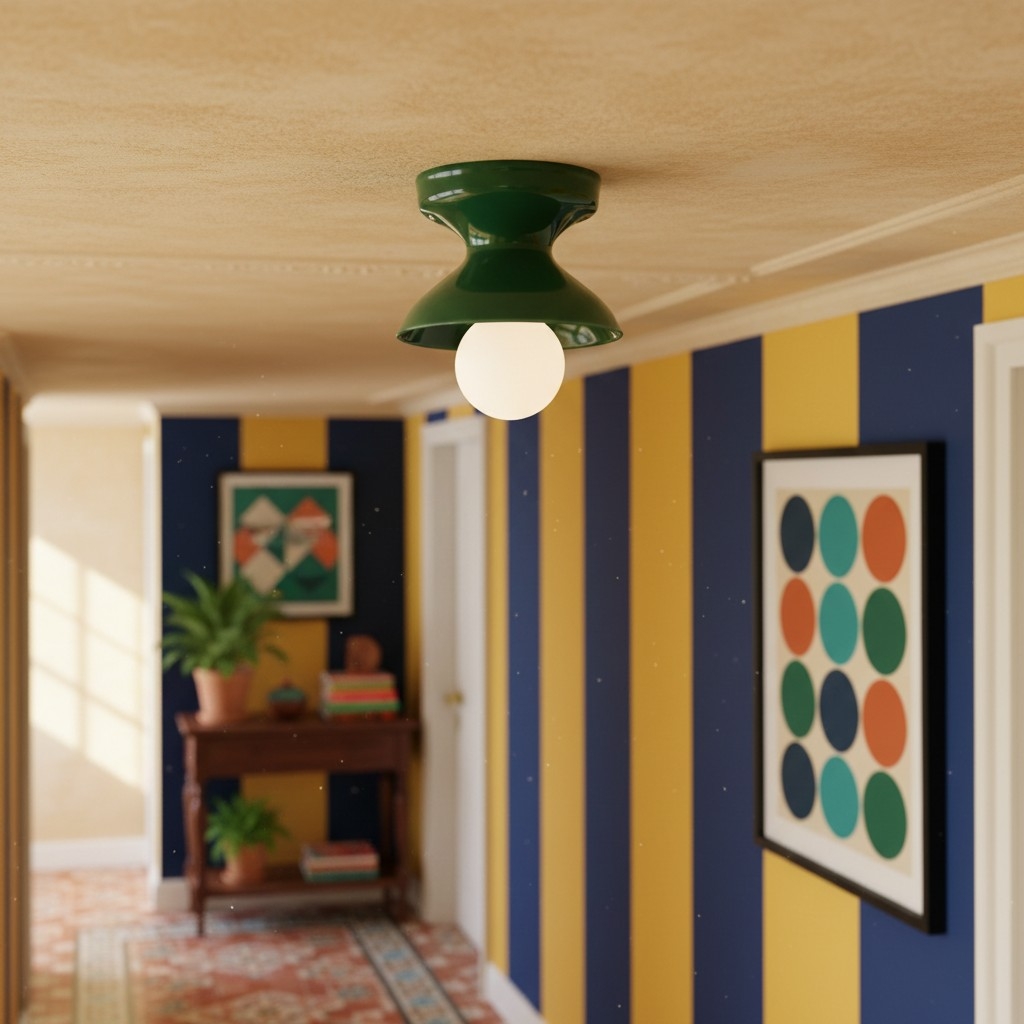 Dravin Bowl Ceramic Ceiling Light - Minimalist Colorful Ceiling Lamp for Kitchen K2351