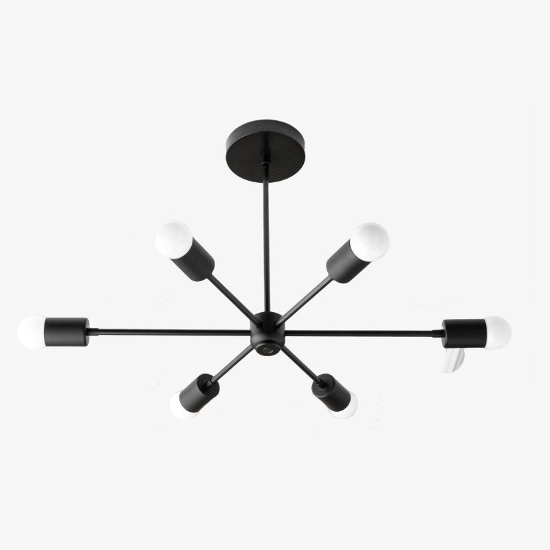 Mobilux Line Mid Century Modern Chandelier - 6 Heads Hanging Light K1436