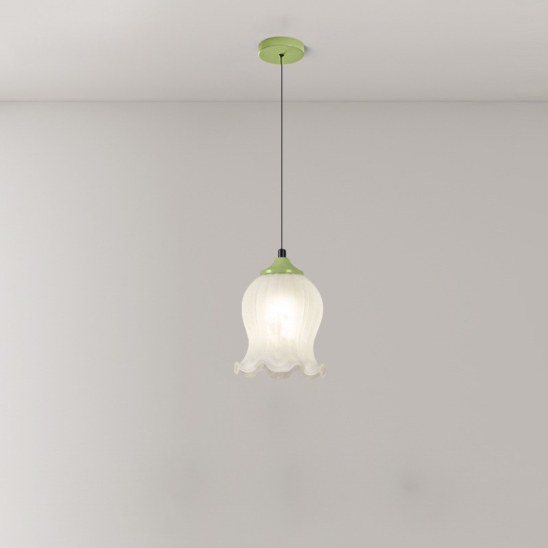 Flower Bud Milk Glass Pendant Light K14