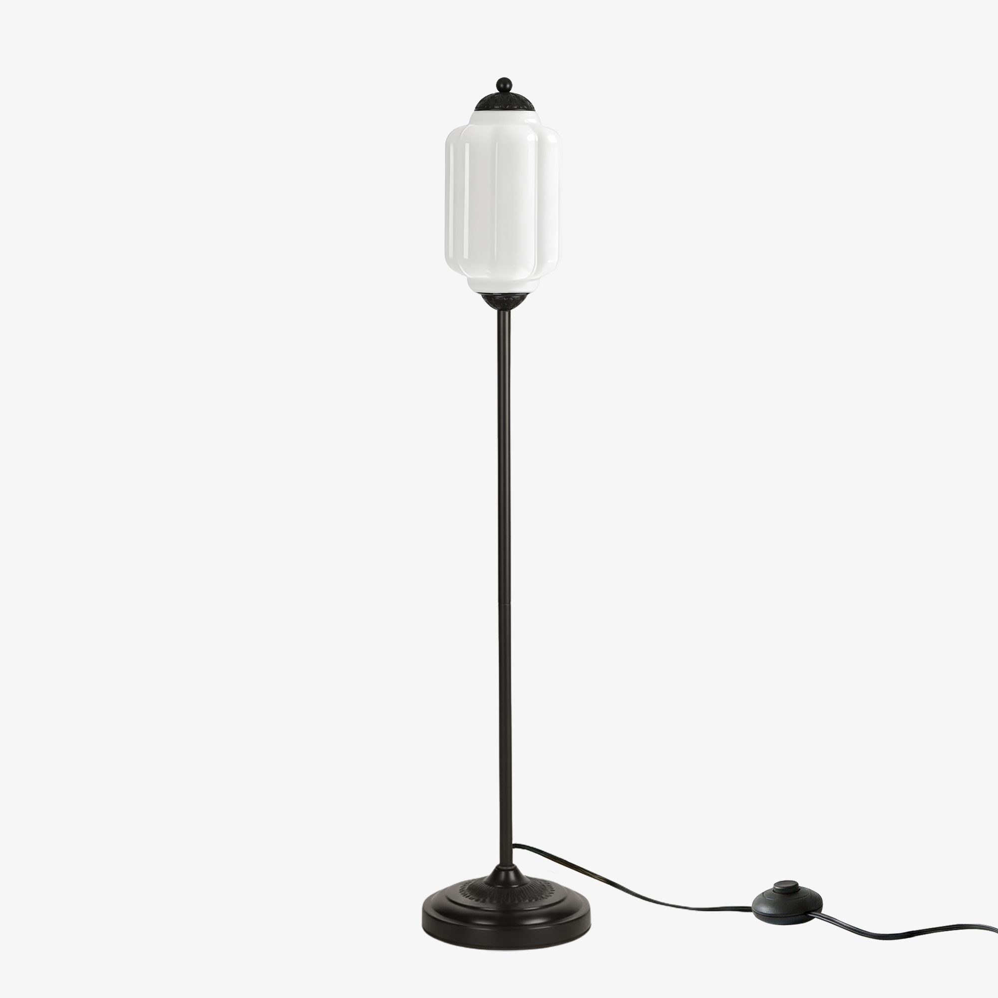 Eloise Handcrafted Retro Glass Floor Lamp - Lantern Form Floor Light for Reading Corners K2345