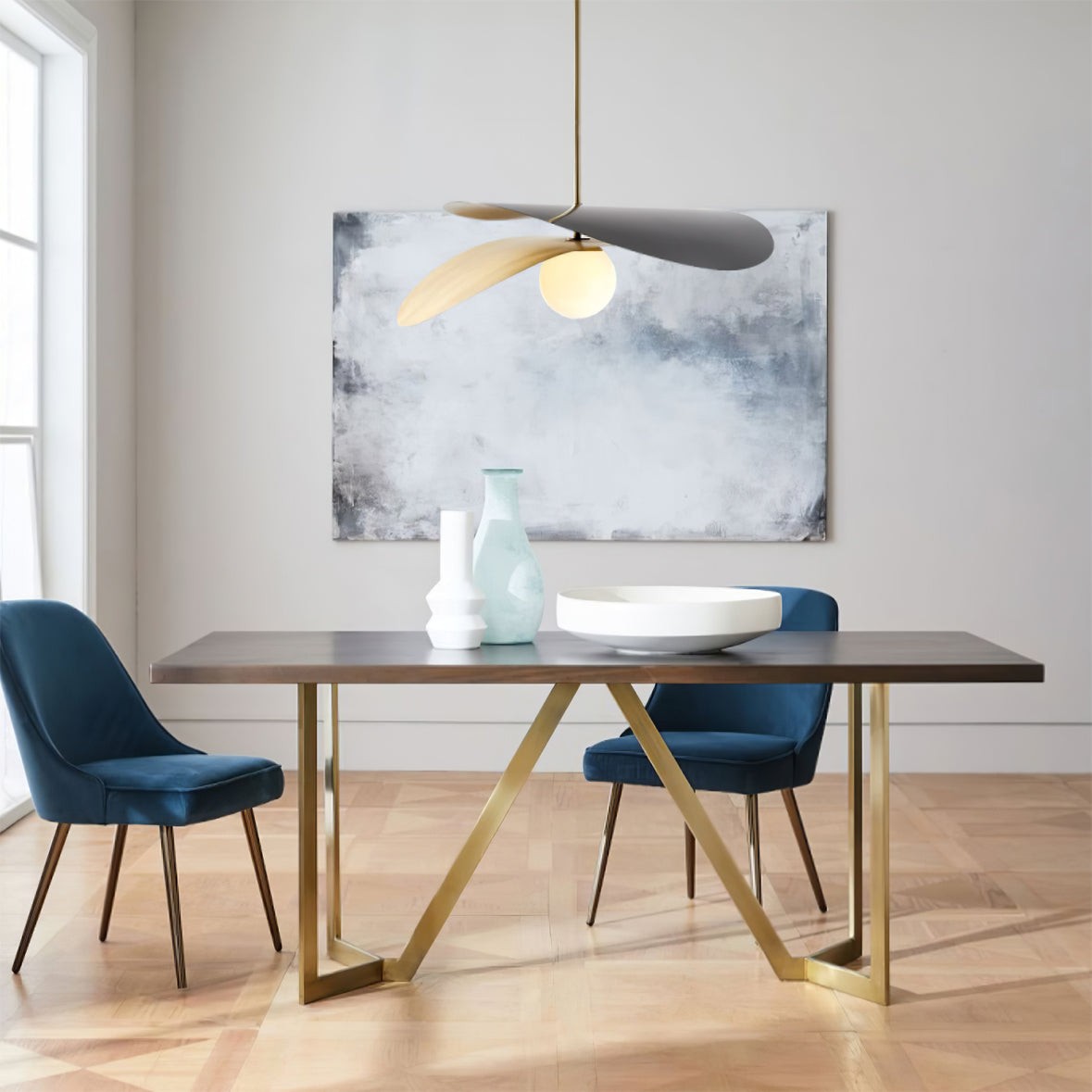 Nordic Simple Double-layer Spherical Glass Ball Chandelier K556