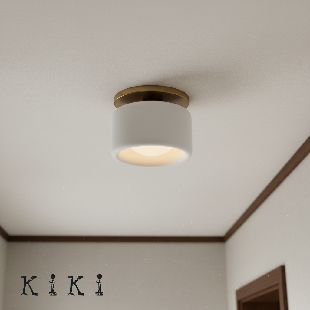 Cerova Modern Porcelain Flush Mount Ceiling Light– Elegant Ivory Shade K1373