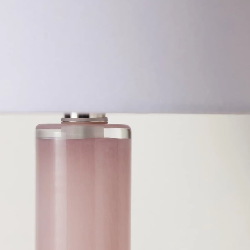 Savara Minimalist Table Lamp - Clean Glass Form with Fabric Shade for Bedrooms K1668