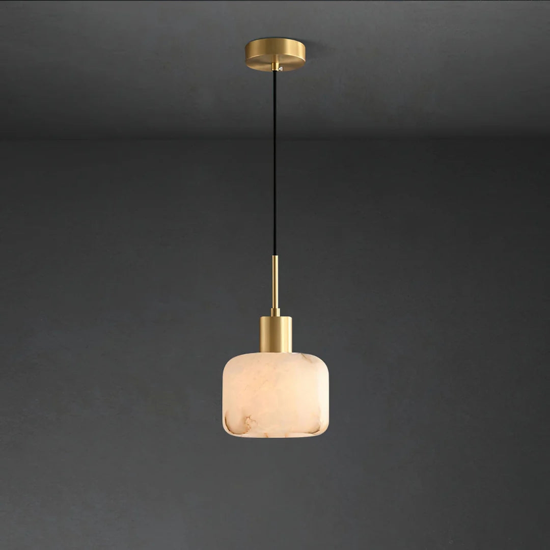 Velia Acorn Alabaster Minimalist Pendant Light D944