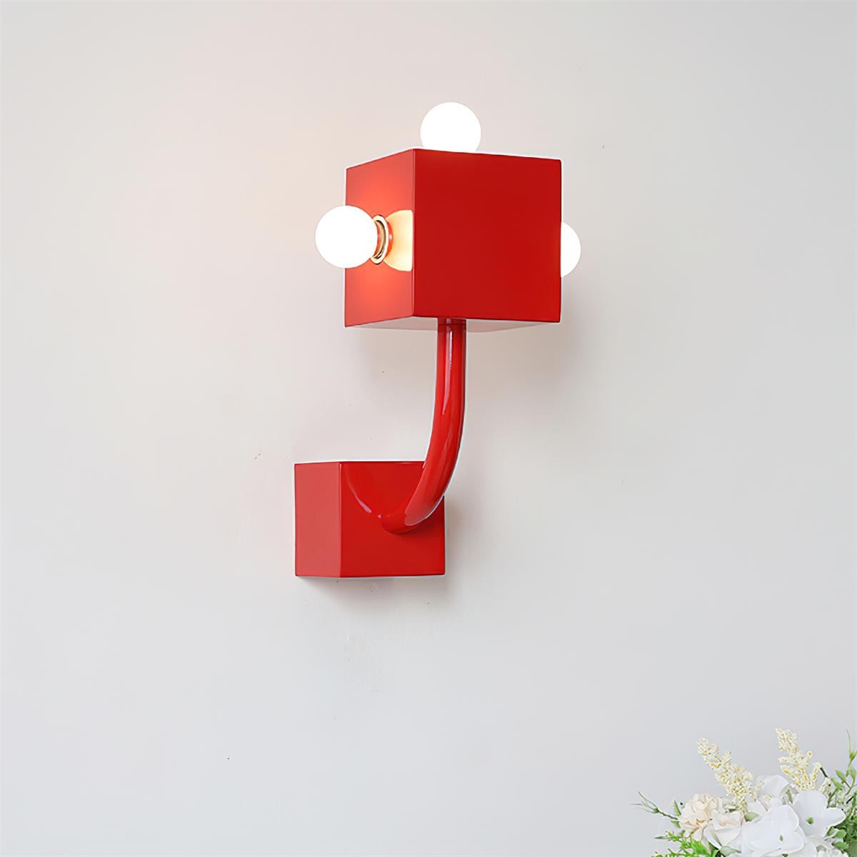 Red Cube Metal Wall Lamp K616