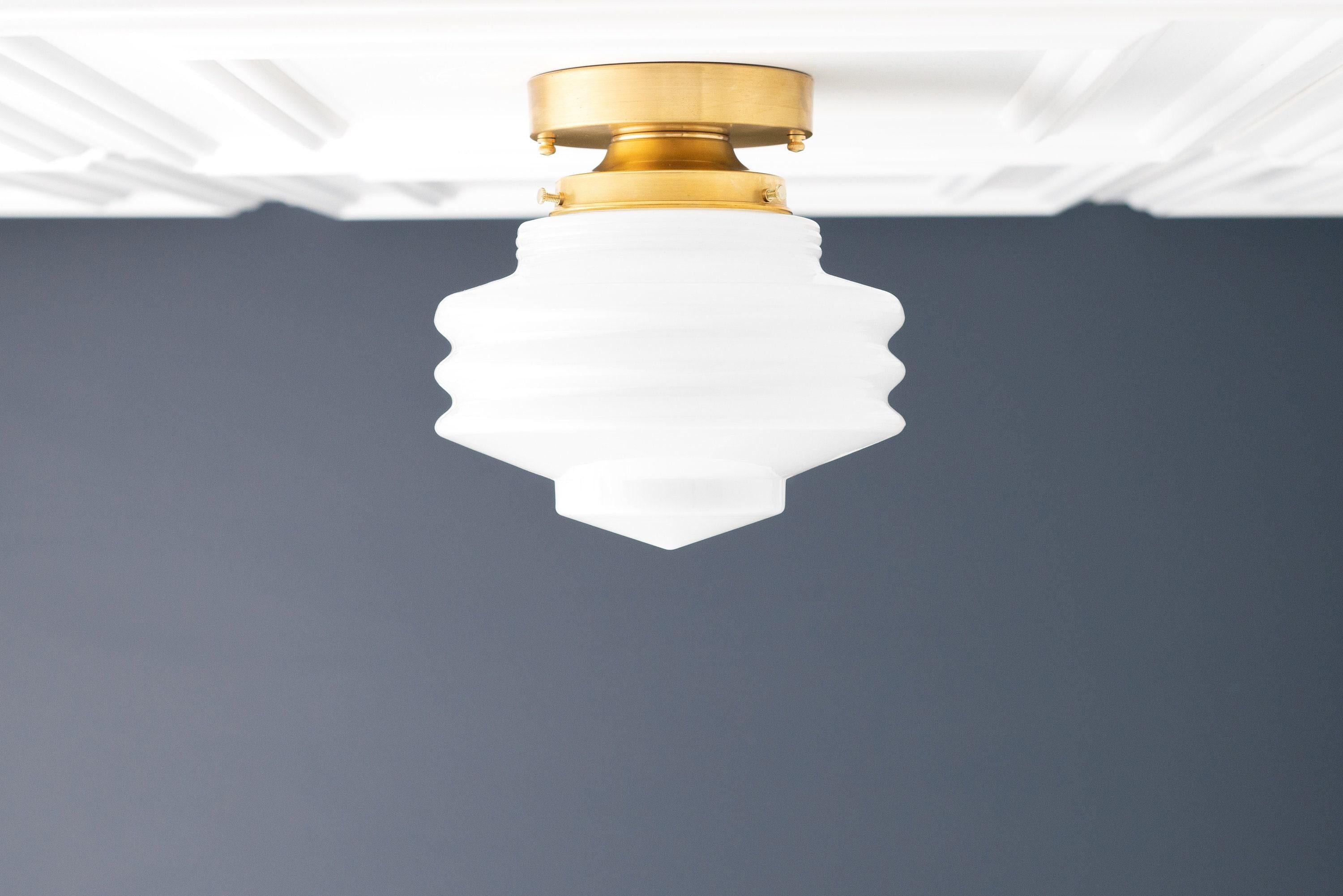 Geotower Glass Art Deco Ceiling Light - Glass Globe - Elegant Home Fixture K1480