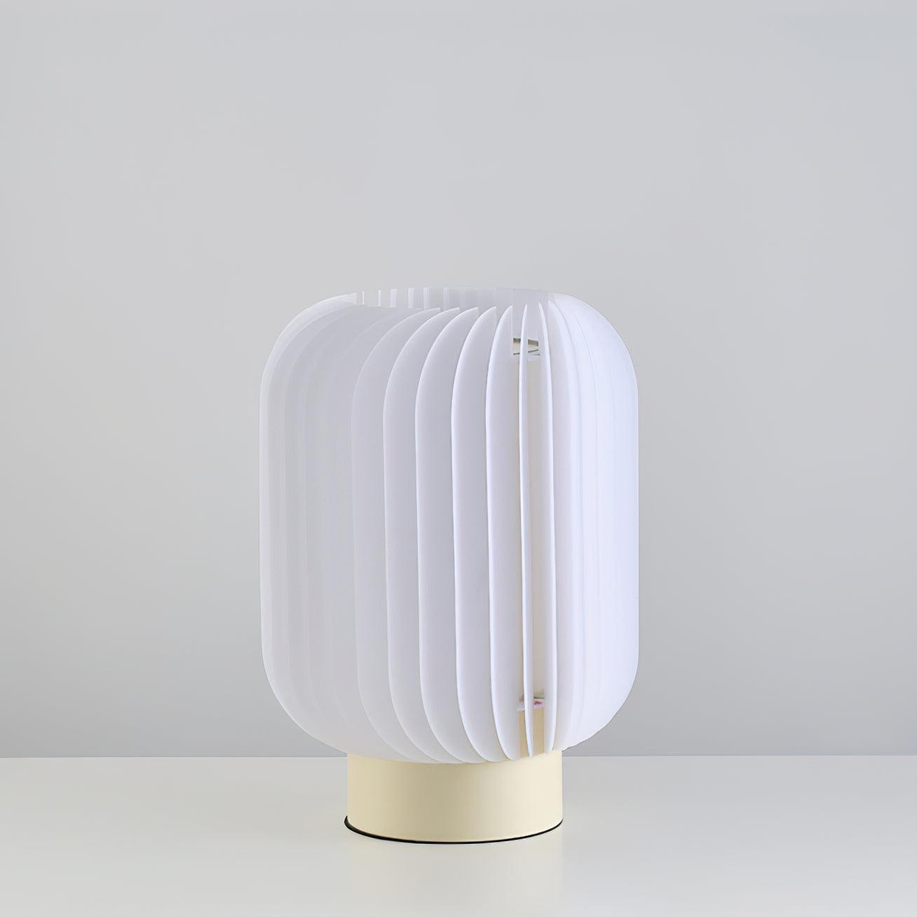 Round Translucent Pleated Table Lamp Suitable For Living Room K600