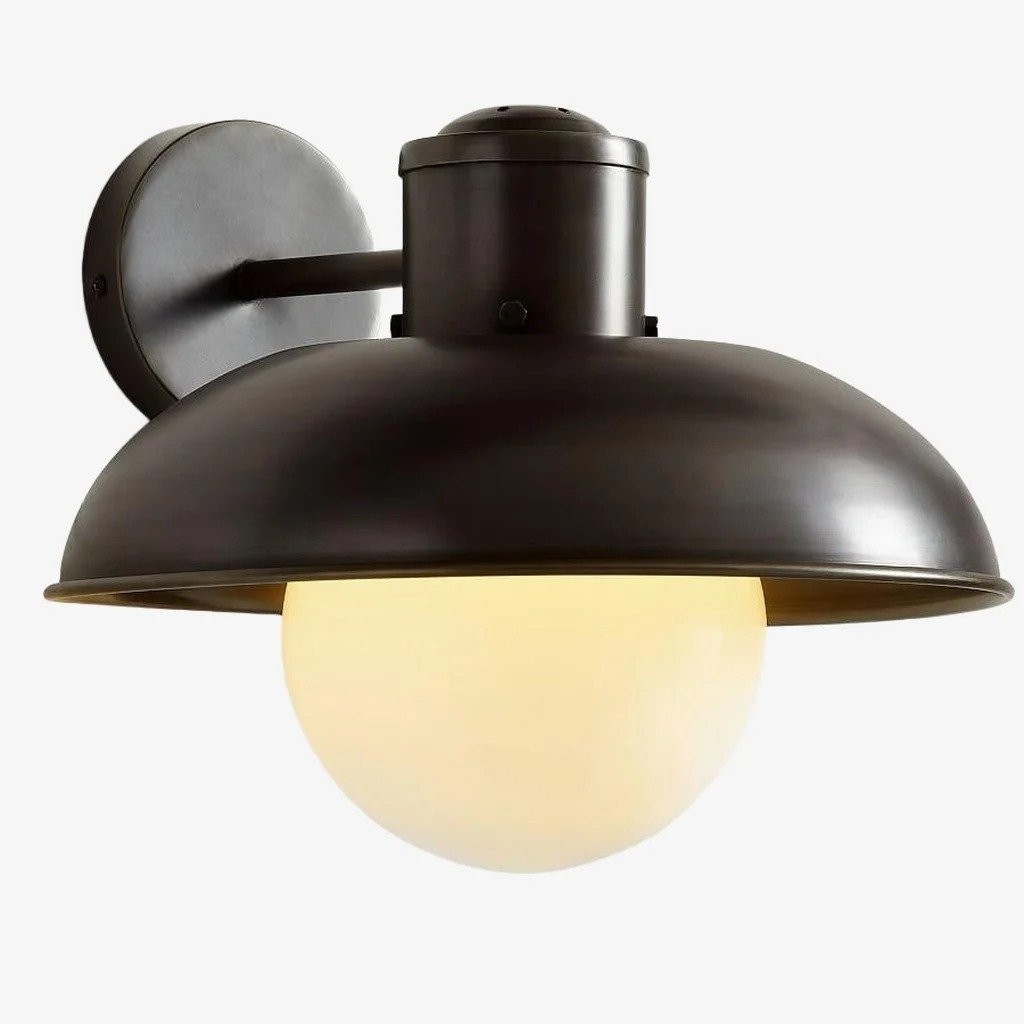 Cordax Industrial Modern Wall Lamp - Soft Opal Glass Glow for Hallway or Bedroom K1706