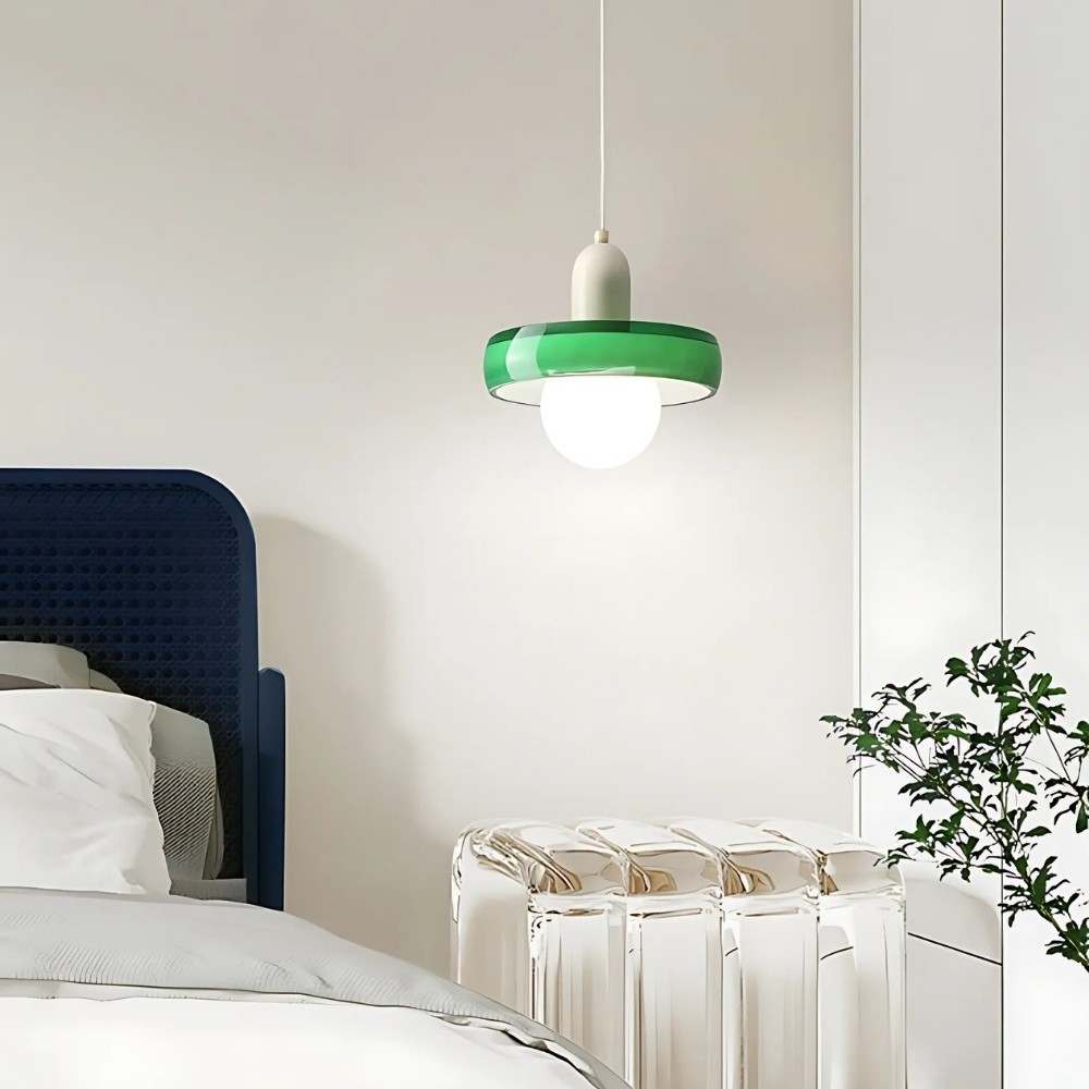 Modern Coloured Glass Disc Orb Pendant Light K926