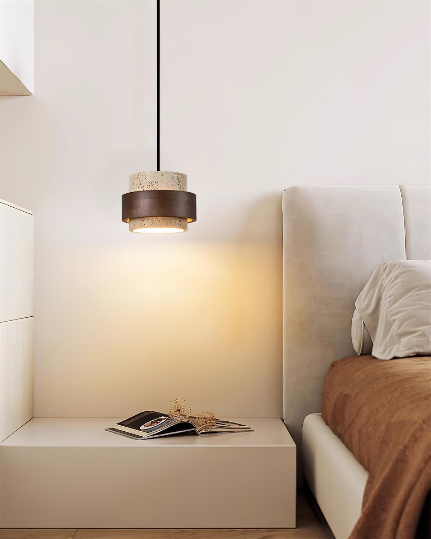 Cylinder Travertine Pendant Lamp K324