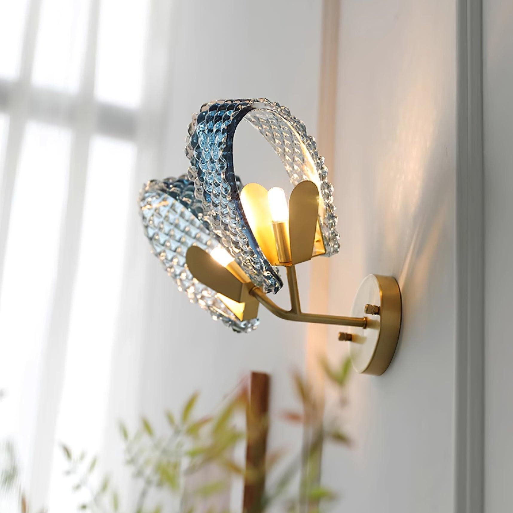 Creative Light Luxury Blue Ribbon Wall Lamp K265