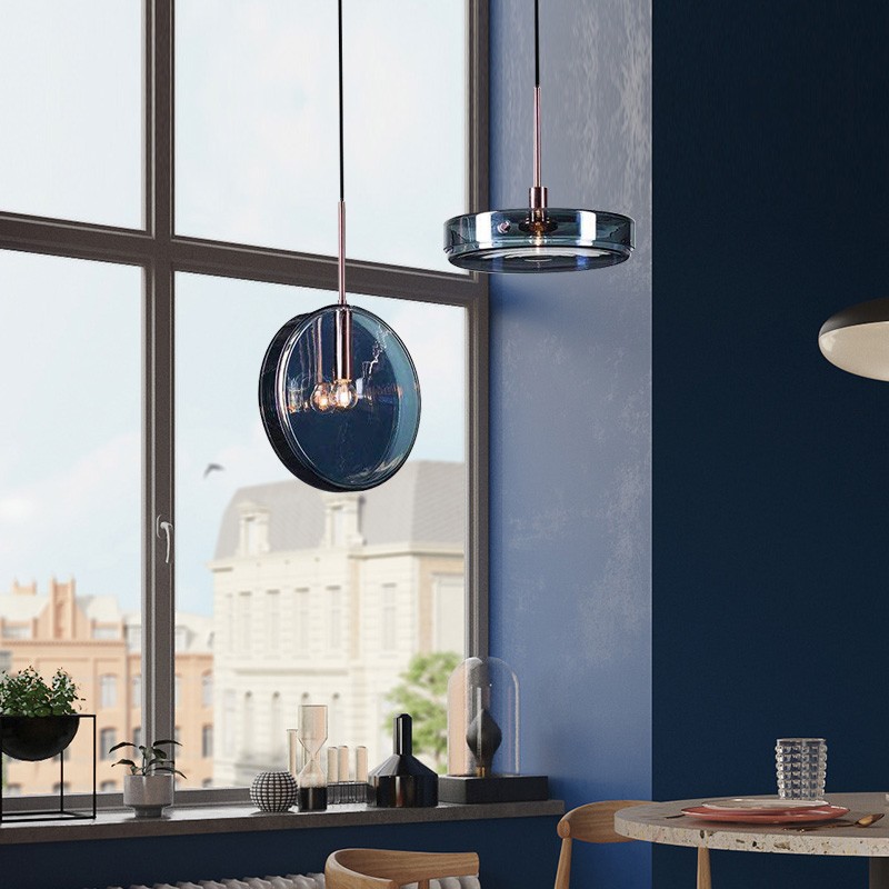 Dark Blue Glass Pendant Lamp