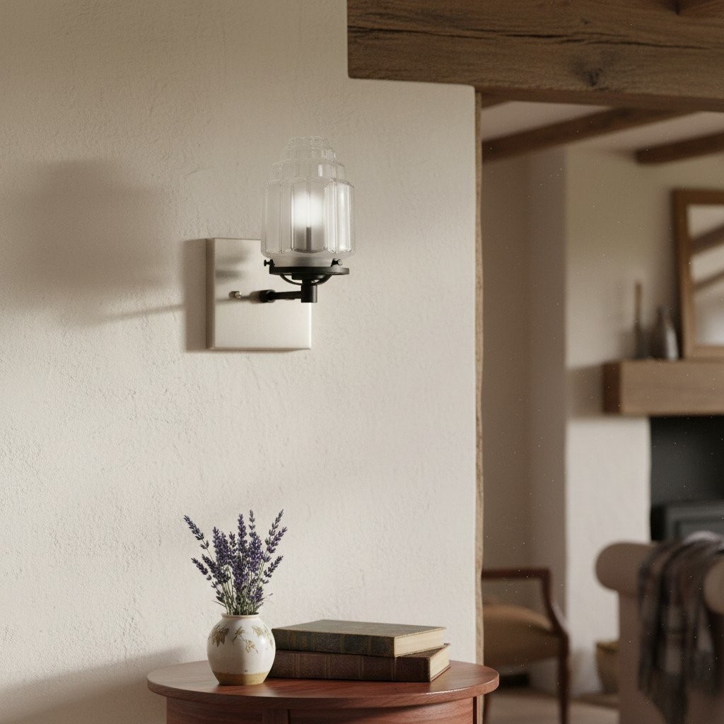 Tierlux Glass Art Deco Wall Sconce - Glass Frosted Globes with Skyscraper Globe K1471