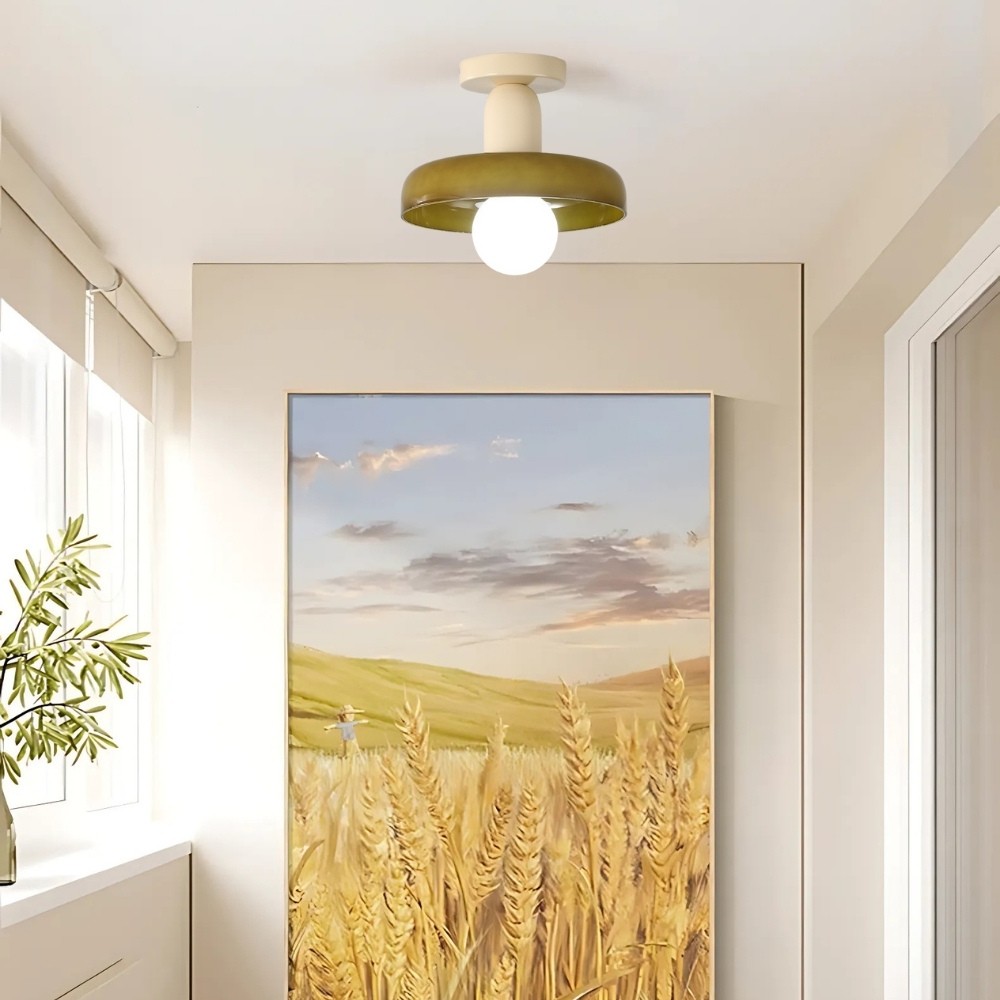 Bauhaus Round Glass Flush Disc Ball Ceiling Light K929
